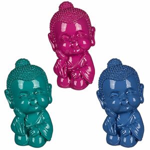 Spardose Baby Buddha 8x8x13cm Sparbox Sparbchse in blau, trkis oder pink