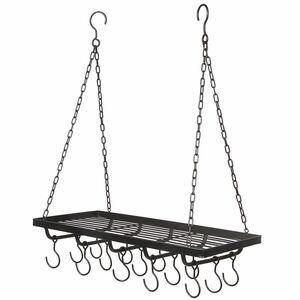 Eisen Topfhnger schwarz 60x28x7cm Wurstkrone Kruterkorb Kchenkrone Topfhnger