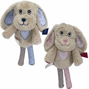 Jipy Kuscheltier Schmusetier Schnuffeltier 33 cm Hund beige - rosa od. hellblau