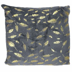 Flanellkissen Dekokissen Motiv Federn 40x40cm in grau, gr�n, rot oder schwarz