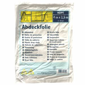 Abdeckfolie 2,5x4m 5my Schutzfolie 10qm Malerfolie Abdeckplane transparent