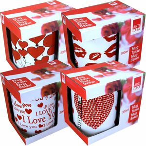 Tasse 300ml Kaffeetasse Geschenk Teetasse Liebe, Herz, K�sse oder I Love You
