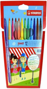 Stabilo Filzstifte Power 12St�ck im Kartonetui bunt extremer Austrocknungsschutz