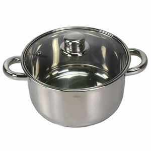 Edelstahl Kochtopf mit Glasdeckel 1,0 bis 5,2 Liter Suppentopf Induktion