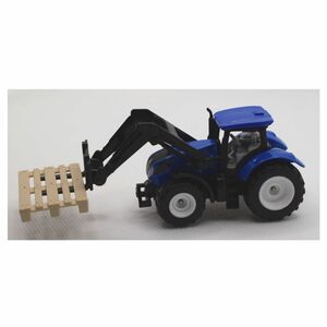 Siku 1544 Traktor New Holland mit Palettengabel + Palette blau Bauernhof 1:87