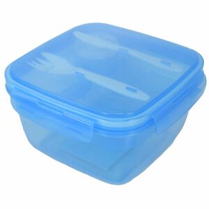 Lunchbox Bento Box Brotdose mit Besteck und Soenbecher Salatbox blau Vesper 