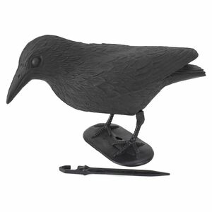 Vogelschreck schwarz 36cm Rabe mit Erdspie� & Standfu� Vogelscheuche Tierabwehr