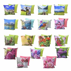 Outdoor Kissen 45x45cm wasserabweisend Stuhlkissen Sommerkissen Alpen Rosen Tier