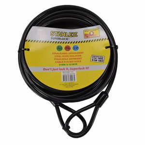 Schlaufenkabelschloss STAHLEX Fahrrad Schloss Stahlseil 10000 X 8 MM
