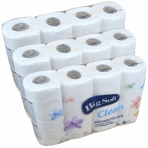12 Rollen � 50 Blatt Big Soft K�chenrolle 2-lagig Haushaltsrolle