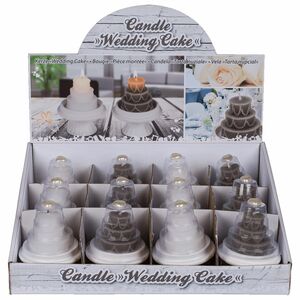 12 Stck Hochzeitstorte Kerze auf Stnder in Creme oder Khaki 2h Brenndauer