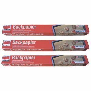 3er Pack quickpack Backpapier Rolle 8m kompostierbar bis 220-C 
