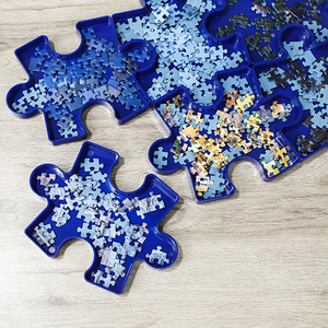 Puzzle Sortierf�cher 6 F�cher � 21,5x16,5x11 cm Puzzle-Design blau Sortierhilfe