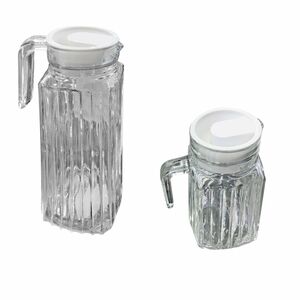 Glaskaraffe K�hlschrankkrug 0,5 oder 1L mit Ausschankhilfe und Deckel
