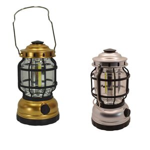 Campinglaterne dimmbar  102 x 180 mm 3 COB LED Zeltlampe Gold oder Silber