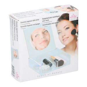 Kosmetikk�stchen mit F�chern Schminkspiegel Beauty Organizer&Spiegel Kunststoff 