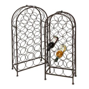 Weinflaschenst�nder f�r 20 oder 29 Flaschen in Braun Schmiedeeisen Flaschenregal