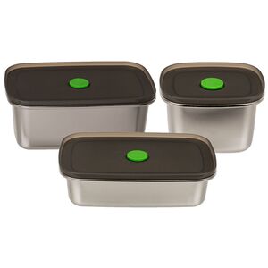 Brotdosen mit Vakuumverschluss in verschiedenen Gren Lunchbox silber 3er-Set