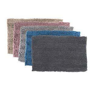 Badmatte Chenille 50x80 cm Badteppich Badvorleger mit rutschhemmender Rckseite