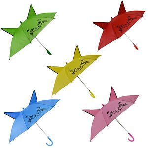 Kinder Regenschirm  90 cm mit Ohren, automatischer ffnung und Kunststoffgriff