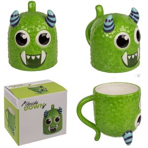 Kaffeetasse Monster ca. 12 x 14 cm drehbar 500ml Kopf�ber Tasse in Gr�n