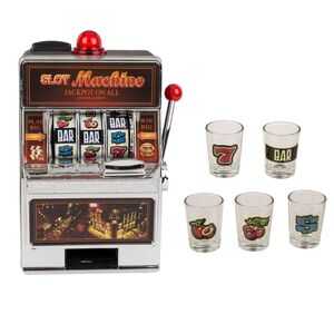 Spielautomat mit 5 Shotglsern Slot Casino Trinkspiel fr Erwachsene & Partys