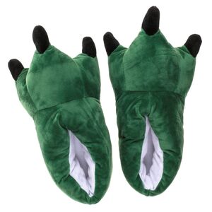 Dinosaurier Kuschel Hausschuhe in Grn Gr. 33-36 Dino Tatzen Kinderhausschuhe