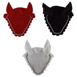 USG Warmblut Fliegenhaube Strick-Optik mit Ohrenschutz und Kordel in Akzentfarbe