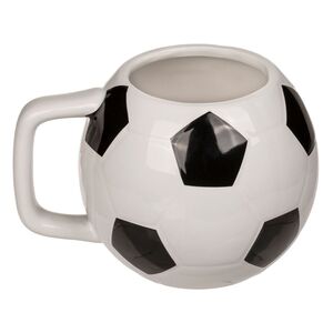 Kaffeetasse Fu�ball ca. 12 x 9 cm schwarz / wei� Fu�balltasse aus Steingut