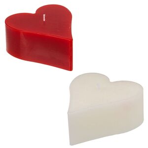 Blockkerze aus Wachs in Herzform 13 x 6 cm geruchlos inkl. Geschenkverpackung