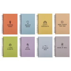 Notizbuch mit farbenfrohem Design A5 Format mit 107 Seiten Spiralbuch Notizheft