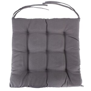 Sitzkissen einfarbig mit 9 Punktesteppung 40x40x5 cm Stuhlpolster mit B�ndern