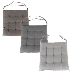 Sitzkissen gestreift mit 9 Punktesteppung 40x40x5 cm Stuhlpolster mit B�ndern