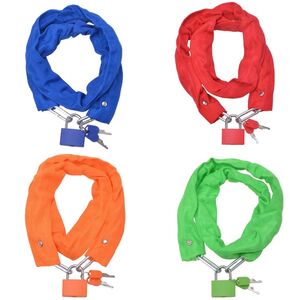 Kettenschloss mit Vorh�ngeschloss & Schl�sseln Fahrradschloss 800mm ummantelt