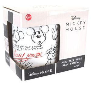 Tasse mit Disney Mickey Mouse Motiv ca. 325ml aus Keramik ca.  8 x 9,5cm Skizze