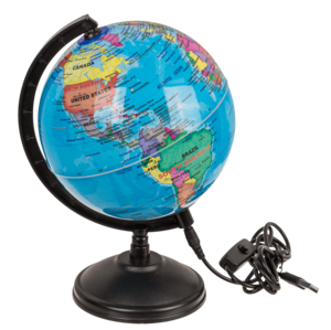 Tischleuchte Weltkugel mit LED ca. 15,5 cm in Geschenkverpackung rotierender Globus