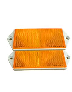 R�ckstrahler 90x40mm Reflektor orange Schraube Paar Katzenauge Seitenstrahler