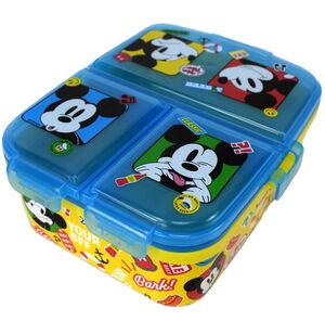 Lunchbox f�r Kinder mit 4 F�chern aus Kunststoff Mickey Mouse