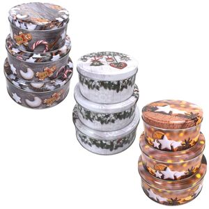 Keksdosen Set 3 verschiedene Gr��en aus Metall Weihnachtsmotive