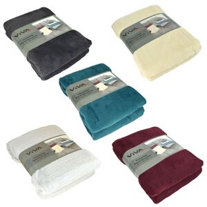 Flanell Kuscheldecke XL 150x200cm Wohndecke 3D Prgung in 5 Farben Decke