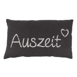 Graufarbenes Dekokissen 50 x 30 cm Auszeit mit F�llung & Rei�verschluss 