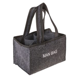 Filztasche Man Bag Biertasche 6 Flaschen anthrazit Flaschentr�ger Bier