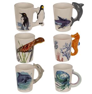 Tasse ca. 300 ml im 3D Design Meereswelt mit verschiedenen Motiven Kaffeetasse