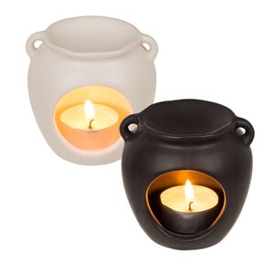 Aromalampe Vase ca. 9,5 x 8,5 cm Teelichthalter f�r Duftaromen in Schwarz oder Wei�