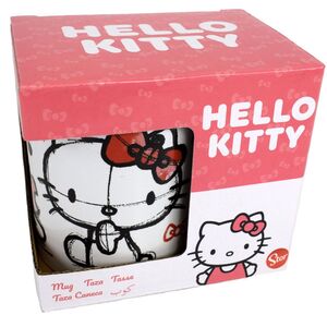 Tasse mit Hello Kitty Motiv ca. 325ml aus Keramik Skizze / Zeichnung 11oz