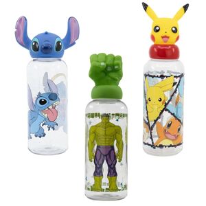 Trinkflasche f�r Kinder 3D Figur als Deckel 560 ml verschiedene Figuren