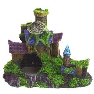 Dekofigur Aquarium Schloss mit Moos ca. 17x10x12,5 cm