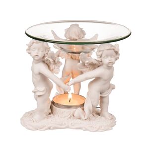 Aromalampe Glasschale 10,5 x 11,5 cm Stehende Engel nostalgisch Putto