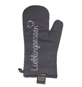 Topfhandschuh Lieblingsessen in Grau f�r linke Hand ca. 32 x 17 cm