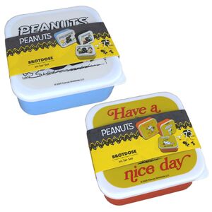 Brotdose im 3er Set mit Peanuts Snoopy Motiv Lunchbox quadratisch 